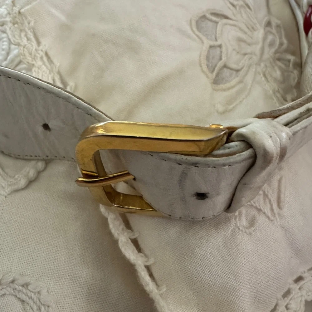Braided Leather Belt - Red and White